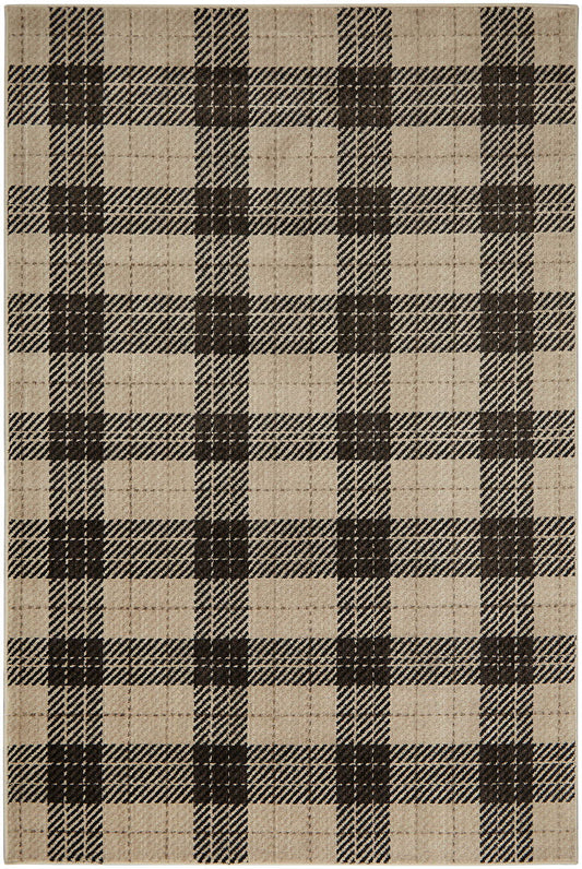 Kendrick - 5' x 7' Plaid Area Rug - Charcoal