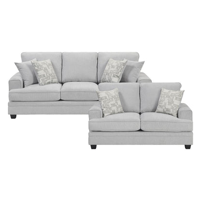9747 - Sofa & Loveseat - Pearl Silver