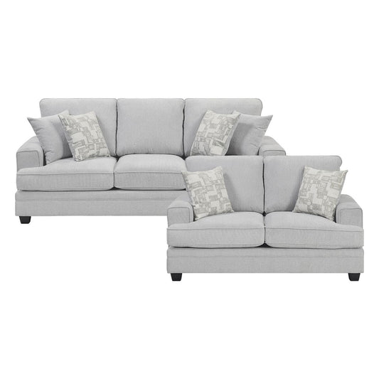 9747 - Sofa & Loveseat - Pearl Silver