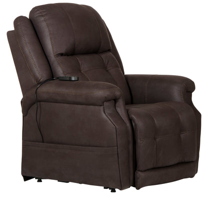 Haywood - Power Headrest Power Lift Lay Flat Recliner With Heat & Massage - Chocolate - 44"