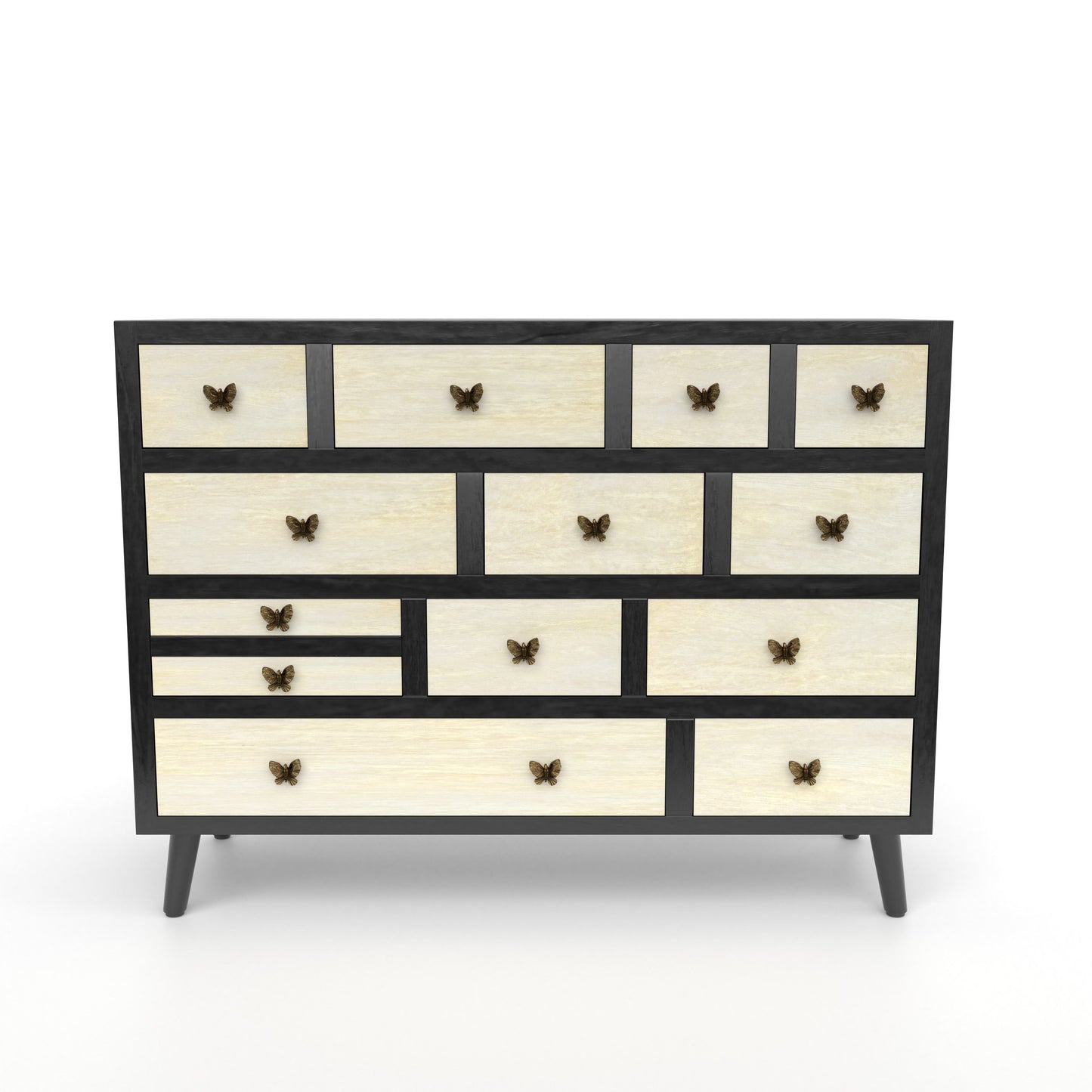 Papillon - 13 Drawers Sideboard - Black