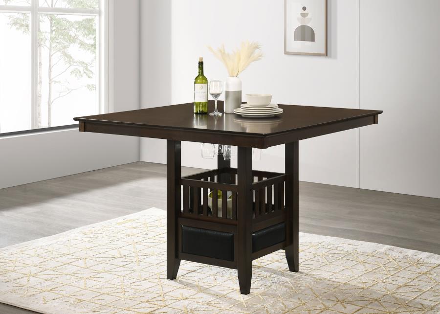 Jaden - Square Counter Height Table With Storage - Espresso
