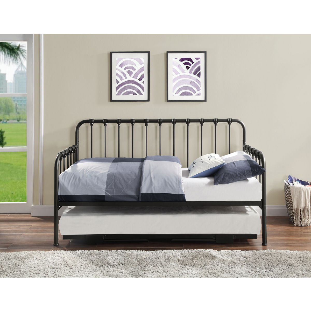 Constance - Daybed With Lift-Up Trundle - Black