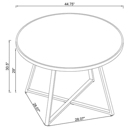 Jillian - Round Mirror Top Dining Table - Black Nickel