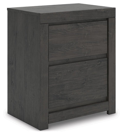 Parlayon - Two Drawer Night Stand - Charcoal