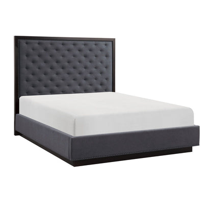 Larchmont - 4 Piece Set (Queen Bed, Nightstand, Dresser, Mirror) - Charcoal