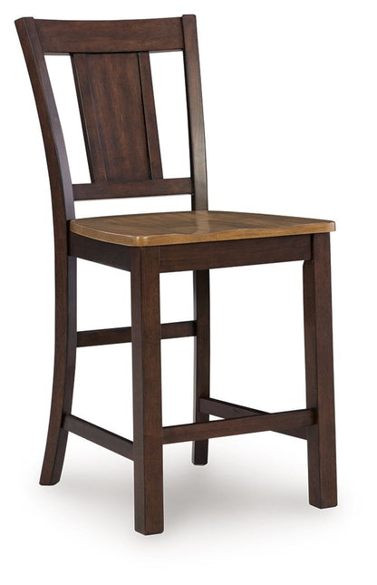 Anixburg - Barstool (Set of 2) - Light Brown / Dark Brown