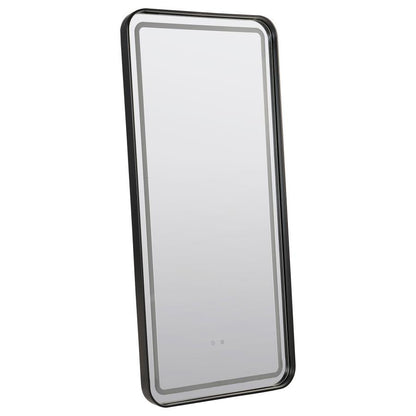 Glendora - Led Standing Mirror With Bluetooth Speaker - Black