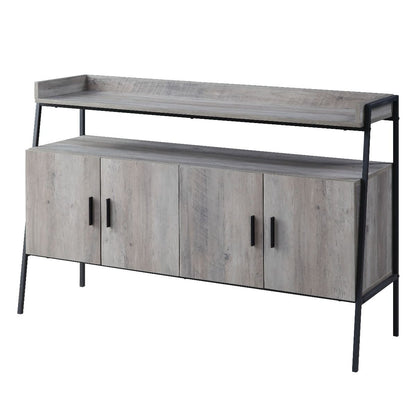 Samiya - TV Stand - Gray Oak & Black Finish