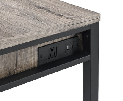 Disho - Desk - Light Weathered Oak & Black Finish