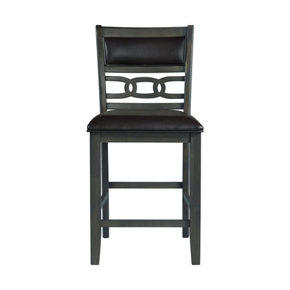 Amherst - Counter Side Chair With PU Cushion (Set of 2) - Gray Finish