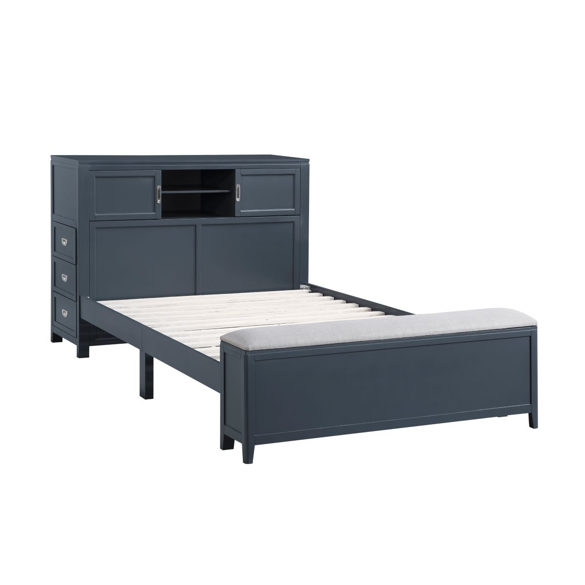 Sloane - Bookcase Bed With Hidden Desk, Stool And Storage Bench