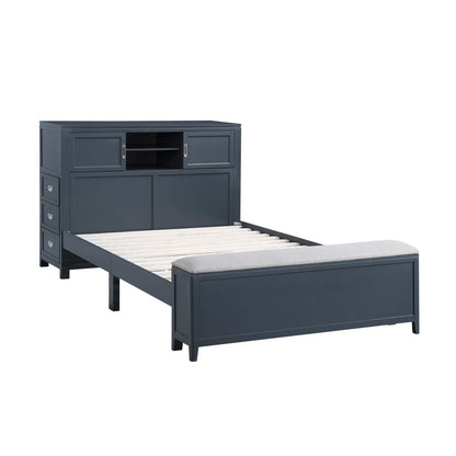 Sloane - Bookcase Bed With Hidden Desk, Stool And Storage Bench