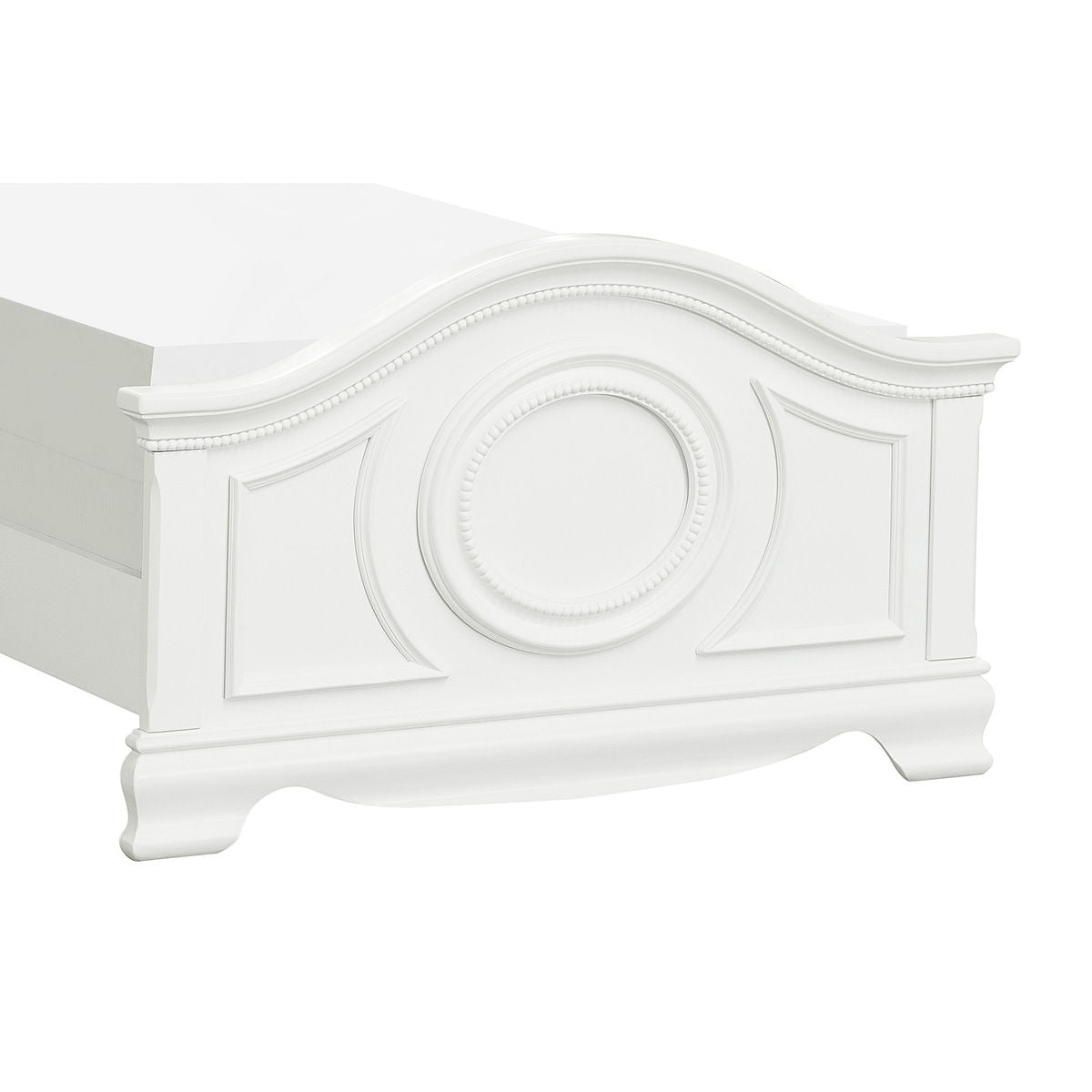 Lucida - 4 Piece Set (Twin Bed, Nightstand, Dresser, Mirror) - White