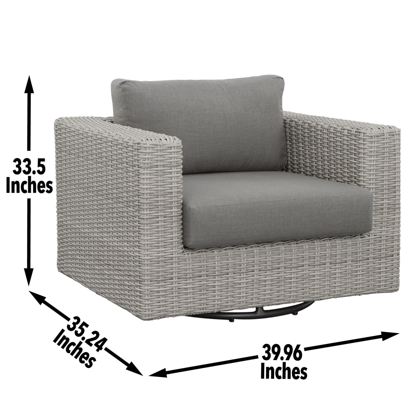 Blakley - Outdoor Swilvel Chair (Set of 2) With Half Round Wicker - Gray