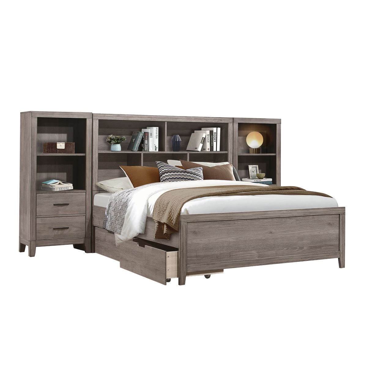 Woodrow - 4 Piece Wall Bed With Toy Boxes (Bed, 2 Panels, Toy Boxes)