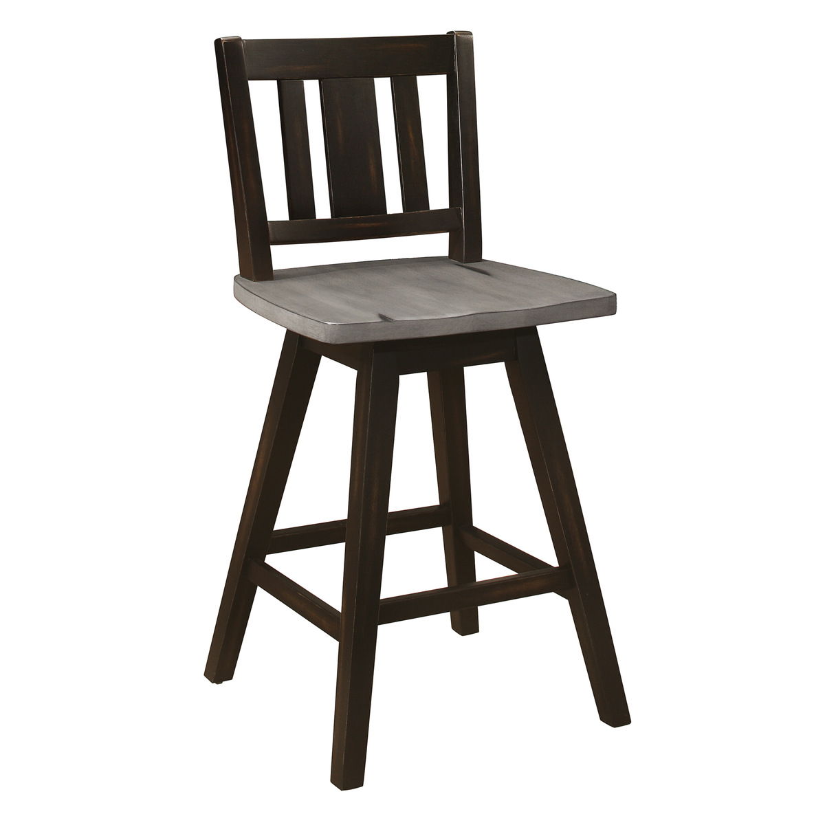 Amsonia - Swivel Counter Height Chair (Set of 2) - Black / Gray