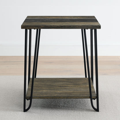 Harper - End Table With Sintered Stone Inlay - Brown