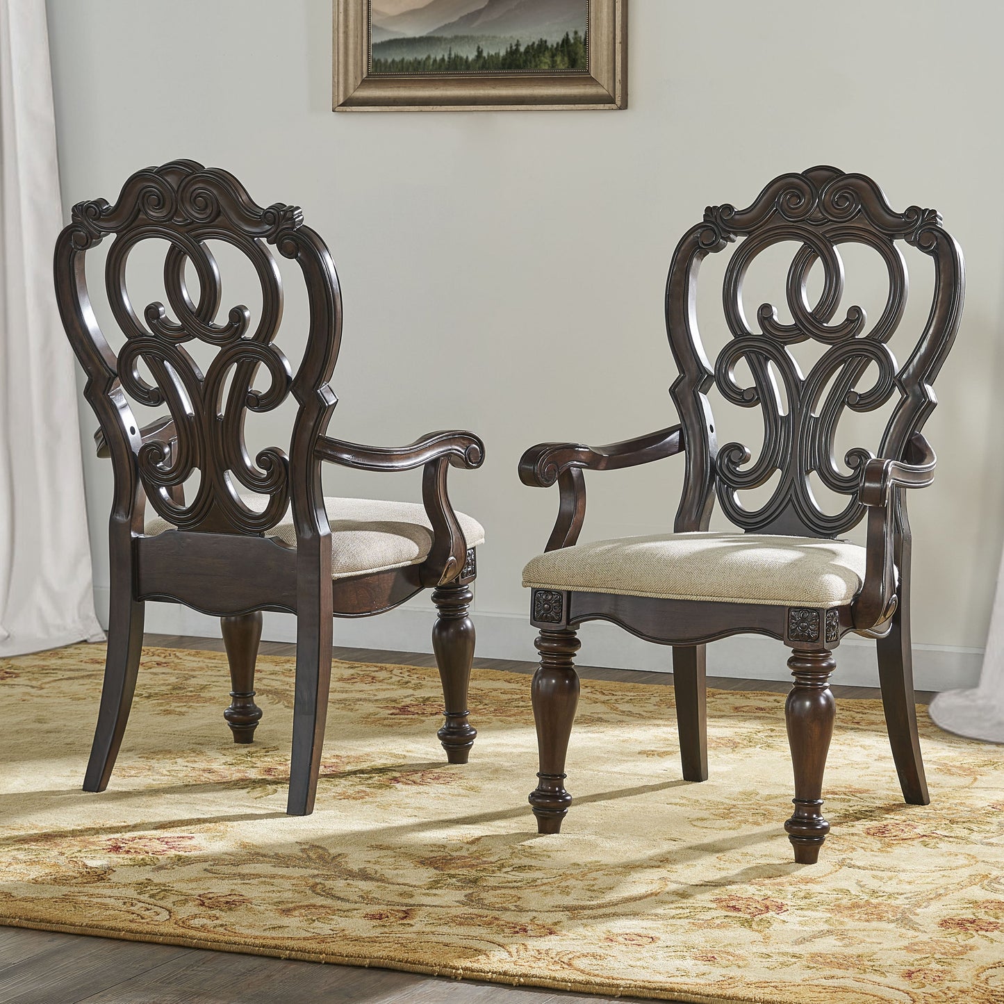 Royale - Arm Chair (Set of 2) - Dark Brown