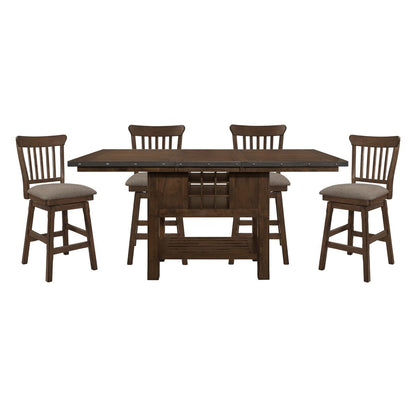 Schleiger - 5 Piece Dining Room Set (Table & 4 Side Chairs) - Brown