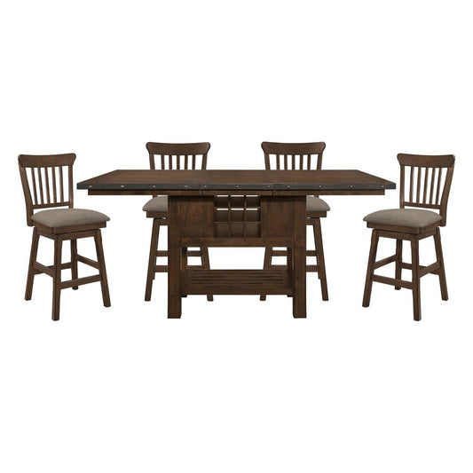 Schleiger - 5 Piece Dining Room Set (Table & 4 Side Chairs) - Dark Brown