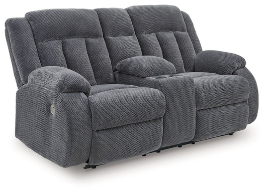 Greely Bend - Double Relcining Power Loveseat With Console