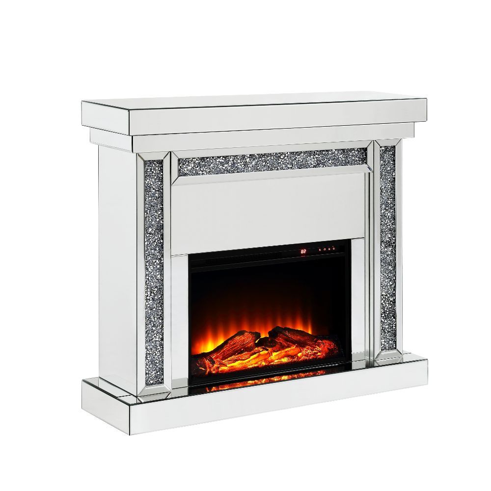 Noralie - Fireplace - Mirrored & Faux Diamonds - 42"