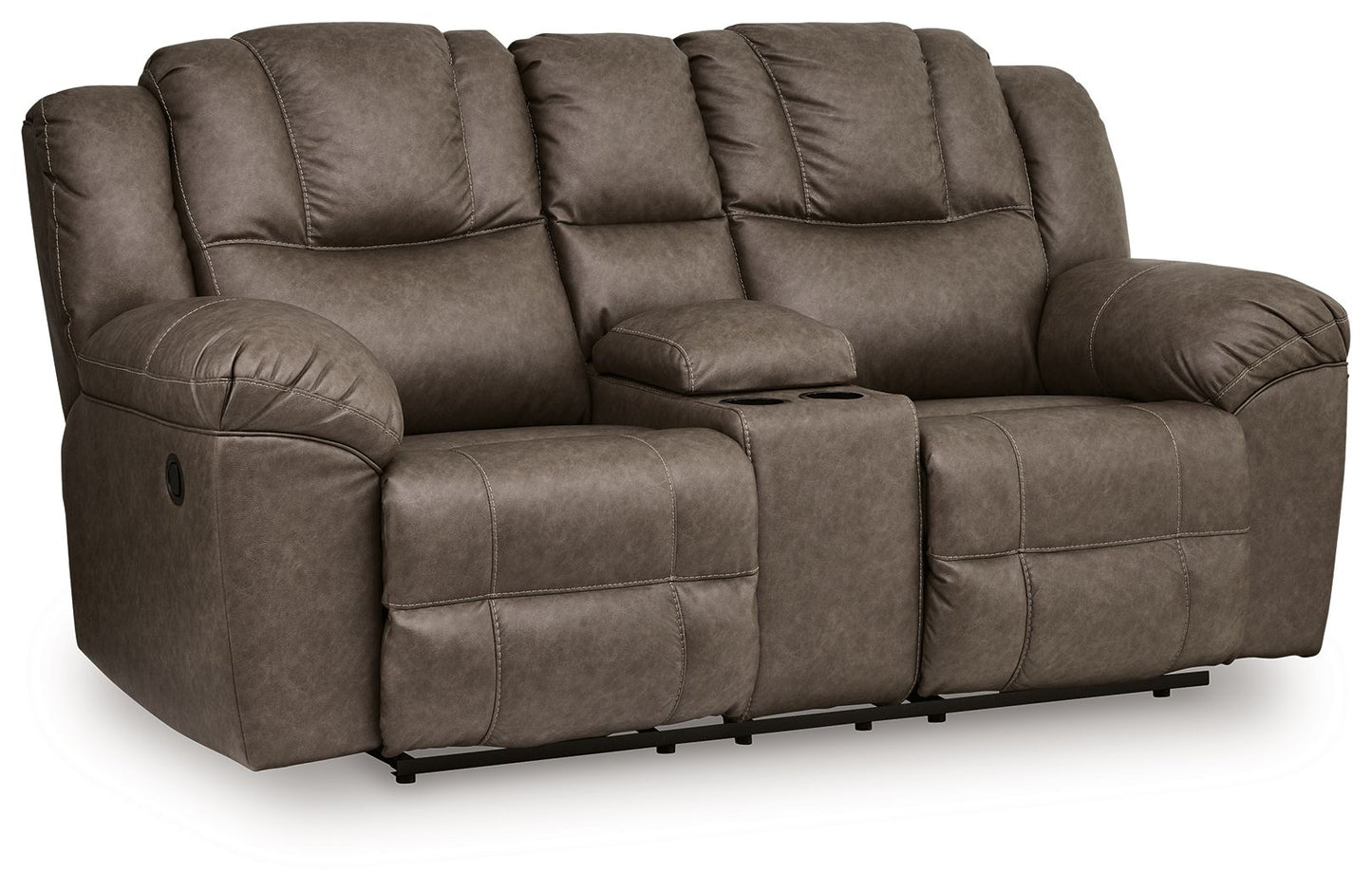 Knoxlee - Double Reclining Loveseat With Console - Driftwood