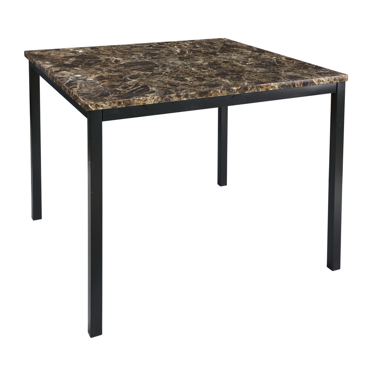 Tempe - Counter Height Table With Faux Marble Top - Brown / Black