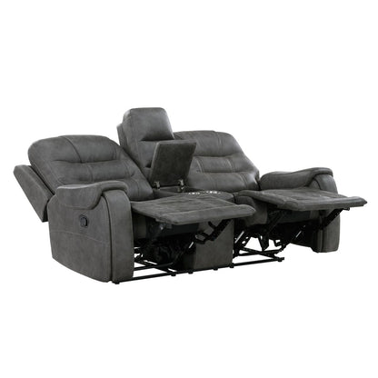Oberon - Double Reclining Loveseat With Center Console