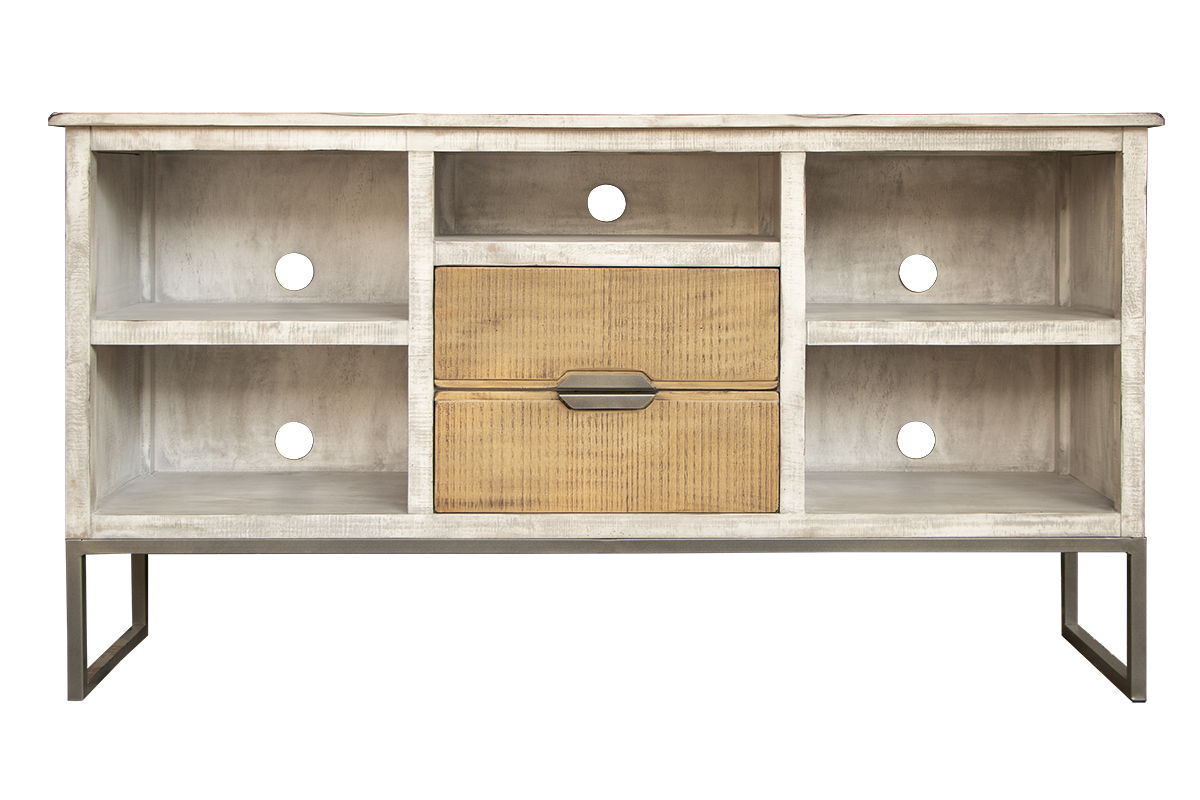 Mita - TV Stand / Console - Honey Brown / Light Gray