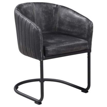 Banner - Leatherette Upholstered Dining Arm Chair - Anthracite