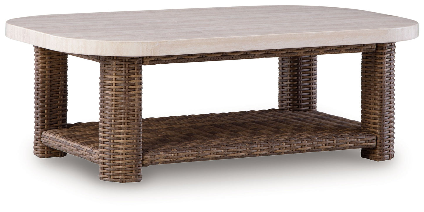 Angel Island - Rectangular Cocktail Table - Beige / Brown
