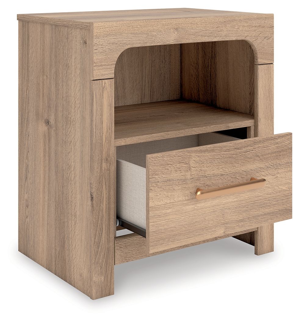 Hollymount - One Drawer Night Stand - Tan