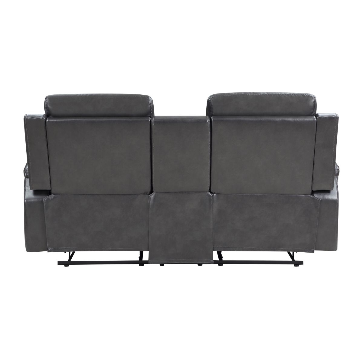Broomfield - Double Reclining Loveseat With Center Console - Dark Gray