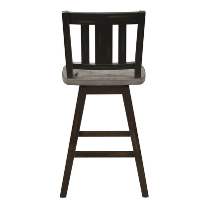 Amsonia - Swivel Counter Height Chair (Set of 2) - Black / Gray