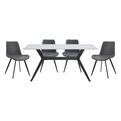 Brixley - 5 Piece Set (Table & 4 Side Chairs) - Dark Gray / White
