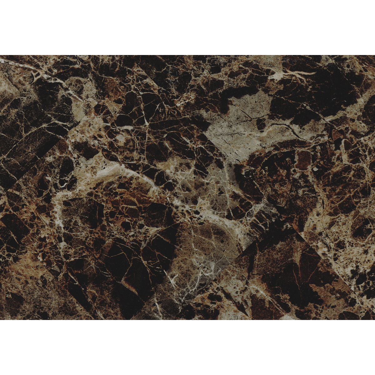 Flannery - Dining Table WIth Faux Marble Top - Brown / Black