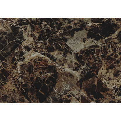 Flannery - Dining Table WIth Faux Marble Top - Brown / Black