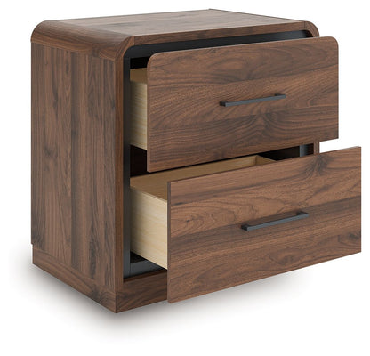 Hollinaze - Two Drawer Night Stand - Walnut Brown