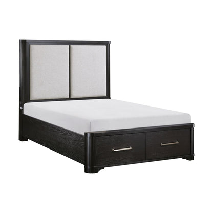 Gilbert - 4 Piece Set (Queen Bed, Nightstand, Dresser, Mirror) - Charcoal