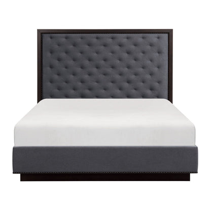 Larchmont - 4 Piece Set (Queen Bed, Nightstand, Dresser, Mirror) - Charcoal