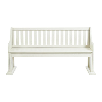 Stone - Pew Bench With Storage - White