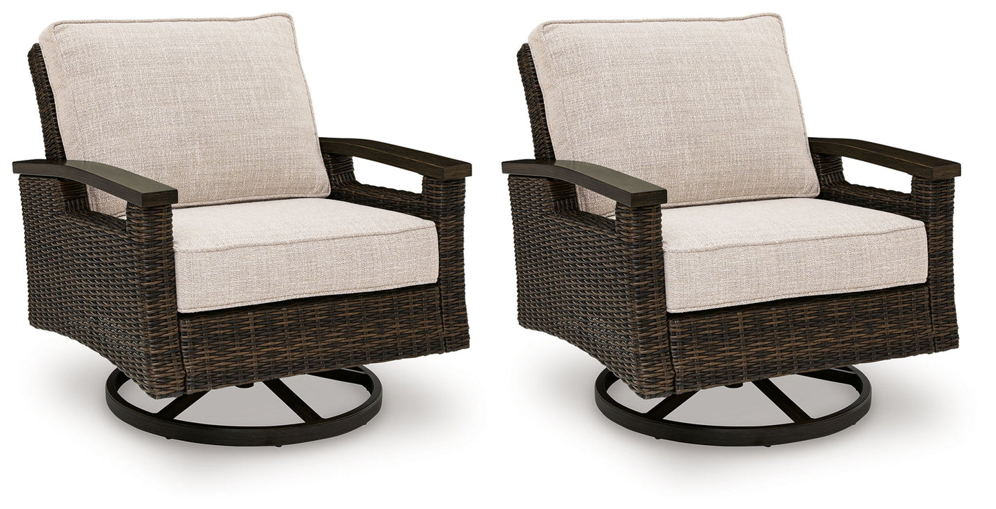 Drakes Beach - Swivel Lounge Chair (Set of 2) - Dark Brown