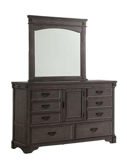 B09862 - 2 Piece Dresser And Mirror Set - Gray