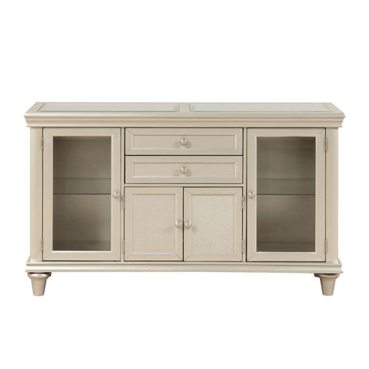 Celandine - Server WIth Glass Insert - Gold / Silver / Champagne