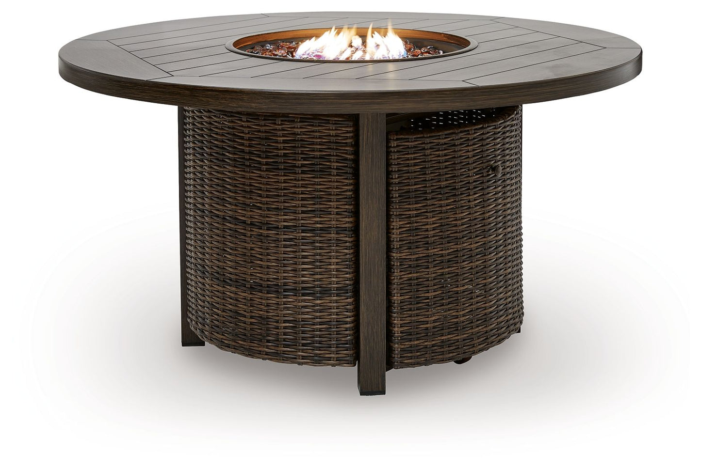 Drakes Beach - Round Fire Pit Table - Dark Brown