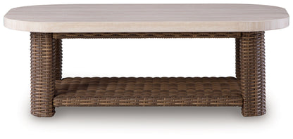 Angel Island - Rectangular Cocktail Table - Beige / Brown