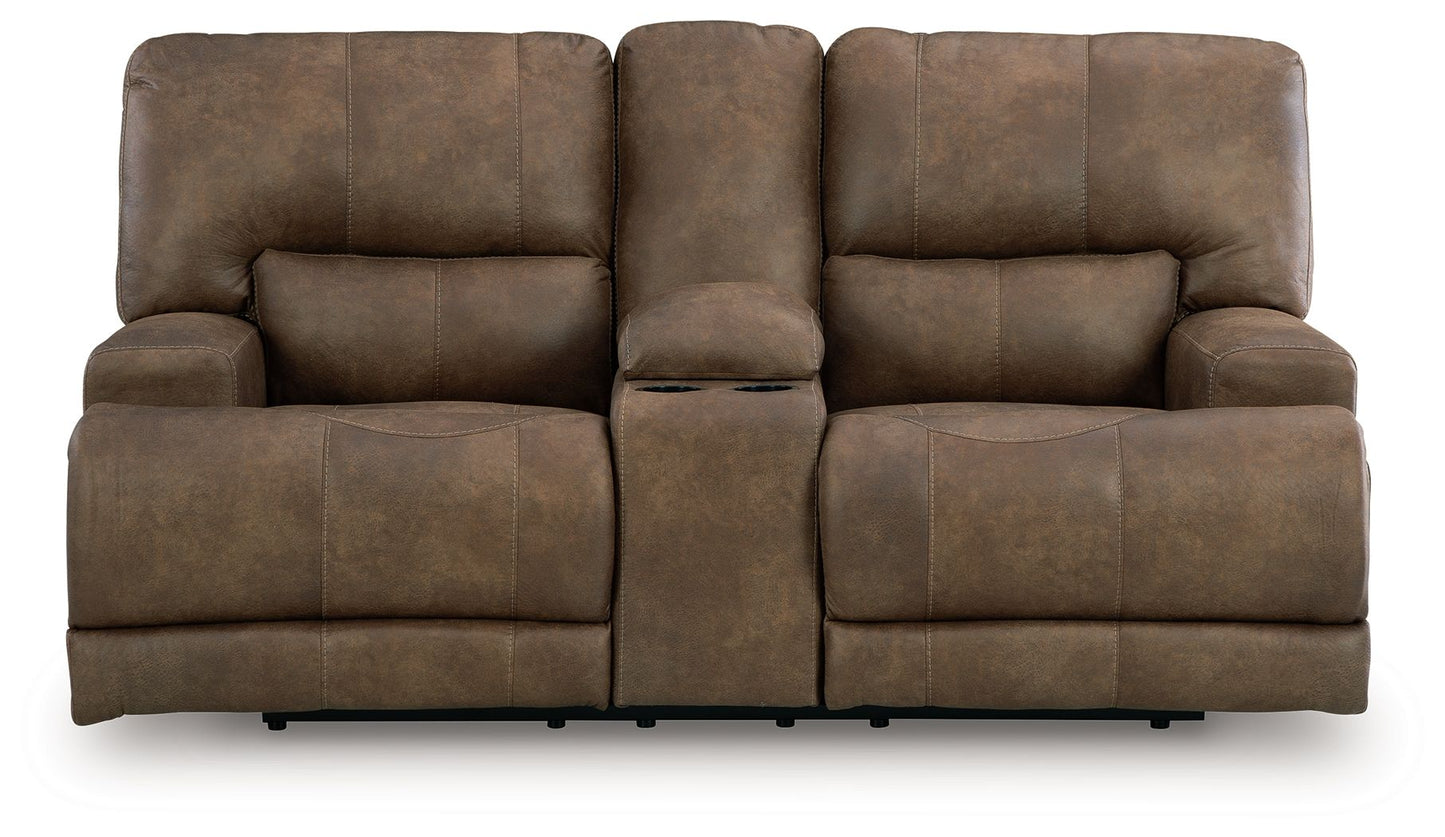 Time-Piece - Power Reclining Loveseat With Console / Adjustable Headrest - Earth