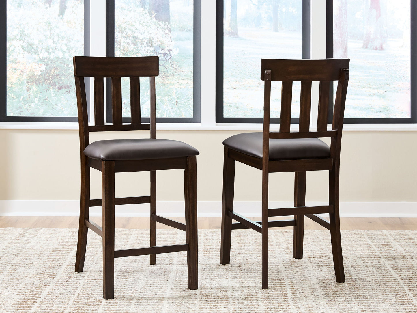 Haddigan - Upholstered Barstool (Set of 2) - Dark Brown